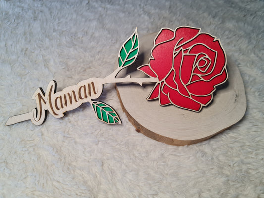 Rose en bois à personnaliser